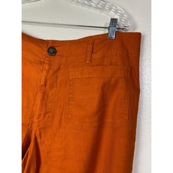 Anthropologie Orange Wide Leg Pants - Picture 12 of 16